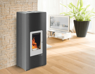 Poêle à granulés intérieur contemporain